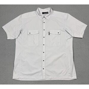 TRUEWERK Shirt Mens 2XL White SS Cloud Short Sleeve Snap Front Workwear Outdoor